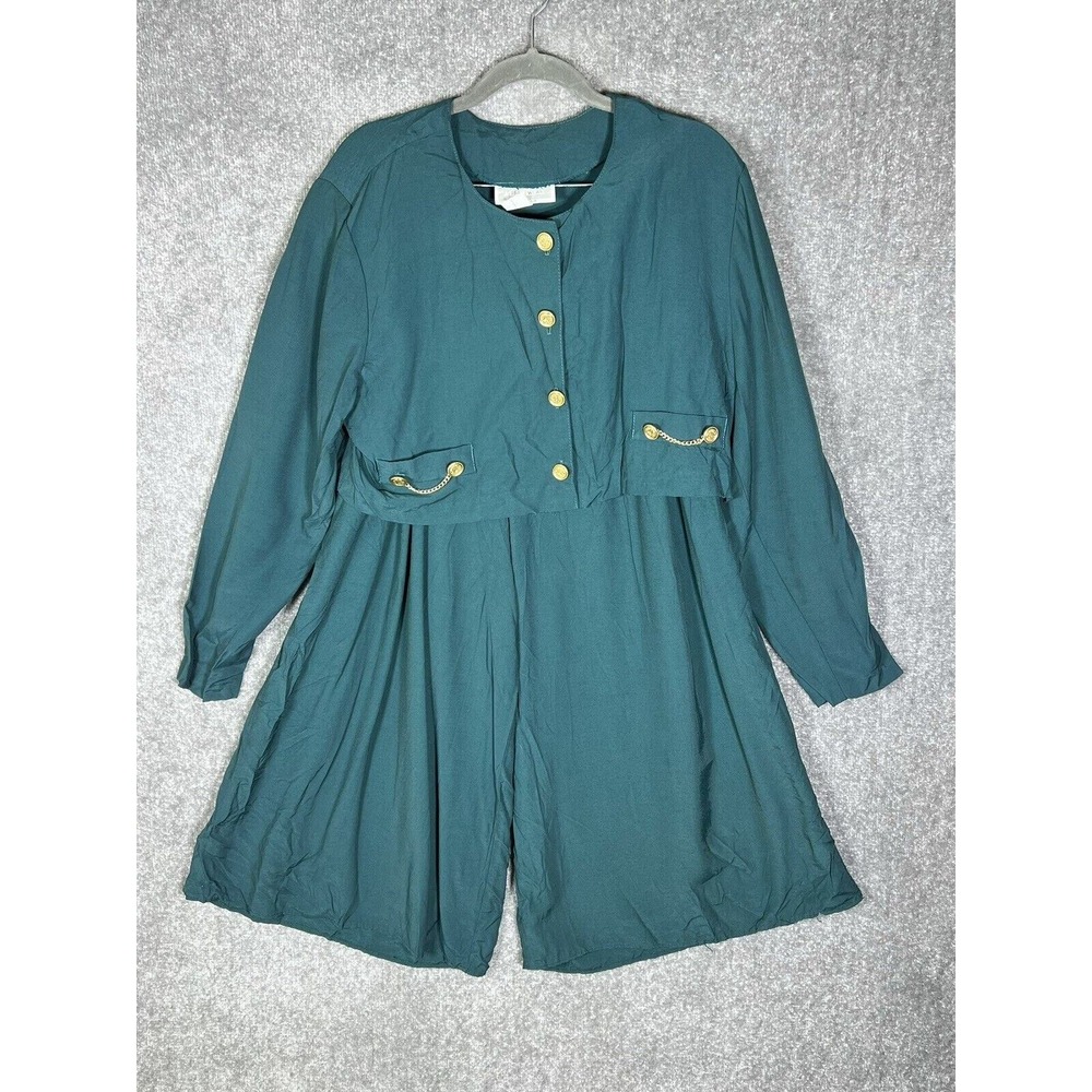 Streetwear Crop Top & Gaucho Pants Set Womens Juniors Sz 11 Green Vintage USA